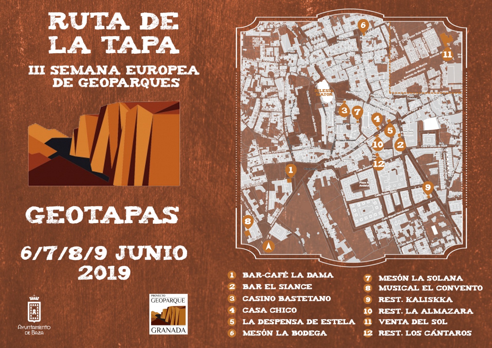 Ruta de las geotapas en Baza