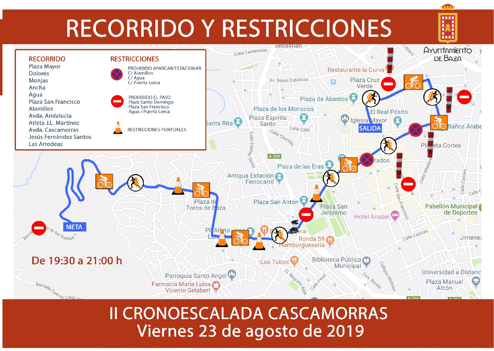 Recorrido y cortes de tráfico de la Crono escalada de Cascamorras