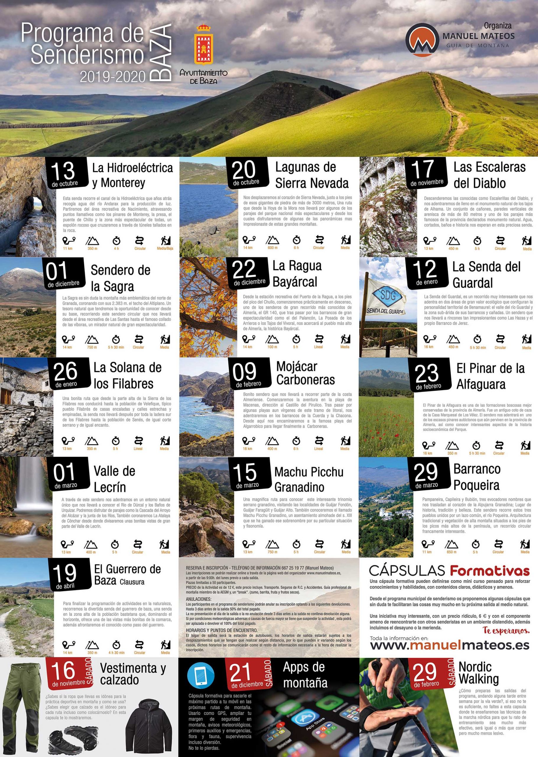 Cartel del programa de Senderismo Municipal de Baza