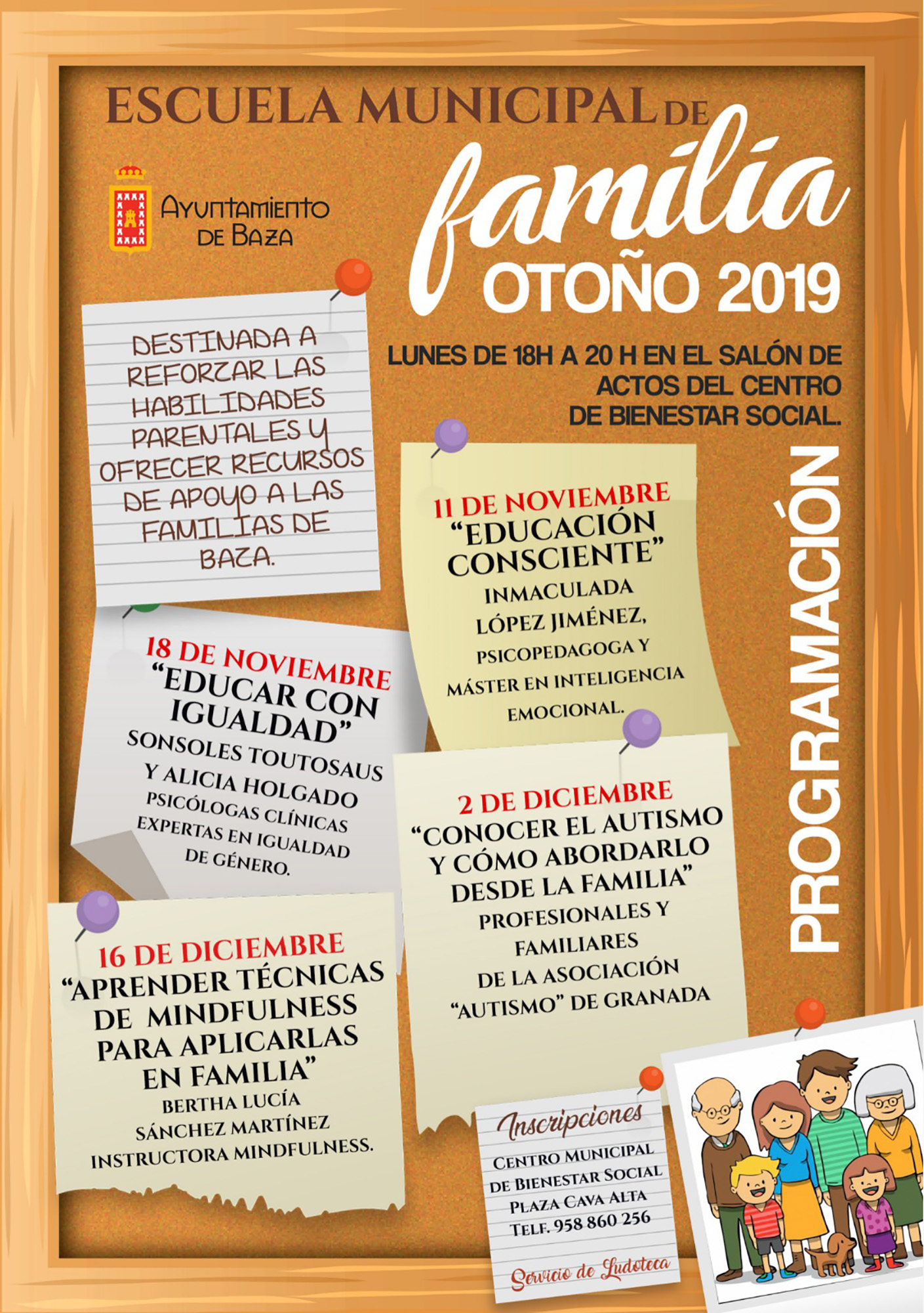 cartel escuela familia en Baza